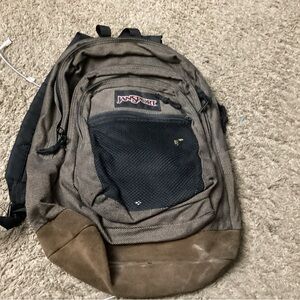JanSport Two-Tone Backpack in Brown and Black